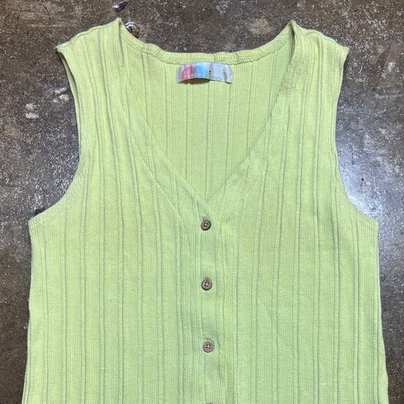 Free People FP Beach Dana Knit Button Up Vest Women's Medium Indie Boho Twee - Picture 2 of 11